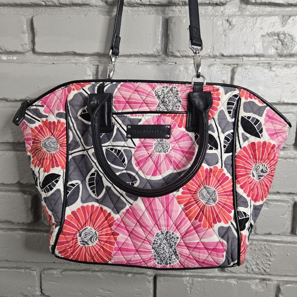 Vera Bradley Hand Bag Trapeze Tote Cheery Blossoms Retired Floral Quilted